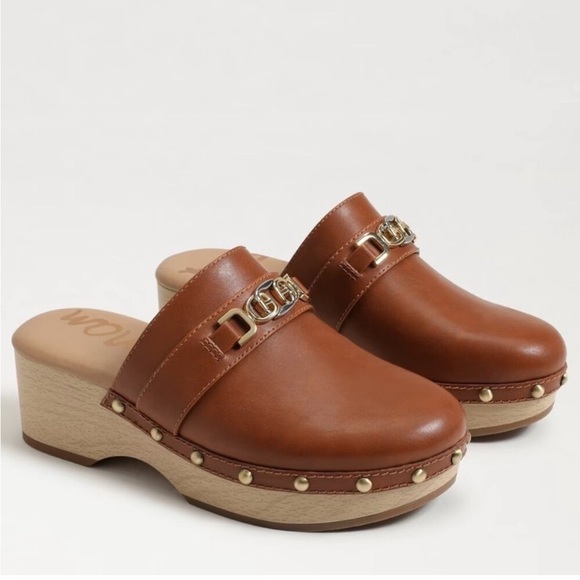 NEW SAM EDELMAN Kaye Clogs Brown 8.5 Brown Mule - Picture 1 of 4